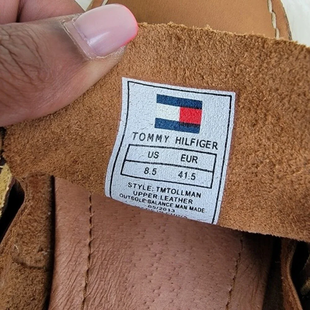 mens tommy Hilfiger leather lace up boat shoes sz 8.5
